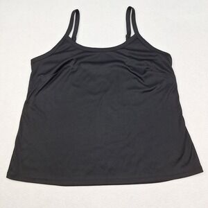 INC International Concepts Camisole Womens 0X Black Adjustable Strap Tank Top